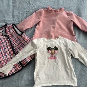 Janie and Jack White Tee with Pink Accents